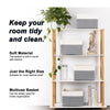 Paquete de 4 cestas de estante para organizar el hogar, gris y blanco
