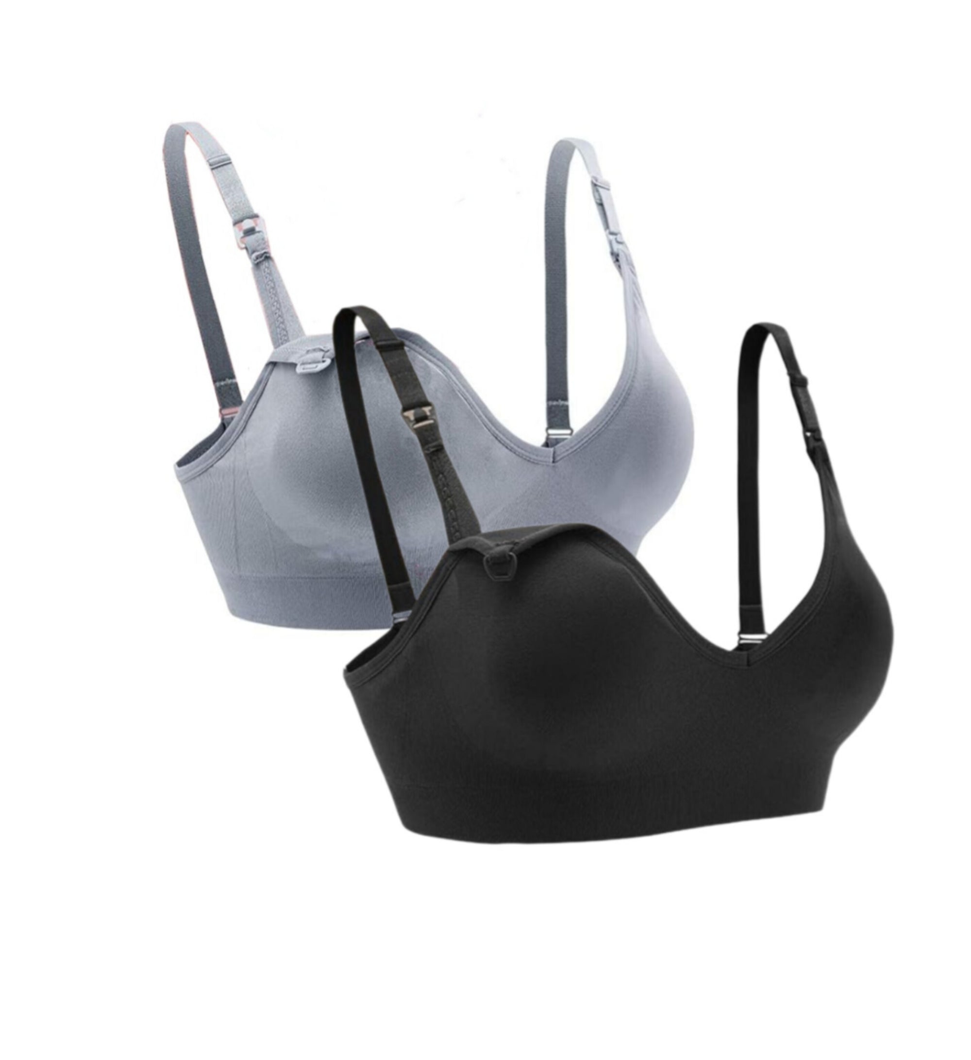 Suekaphin - Brasier de lactancia sin varillas, con cuello en V, set de 2, talla L