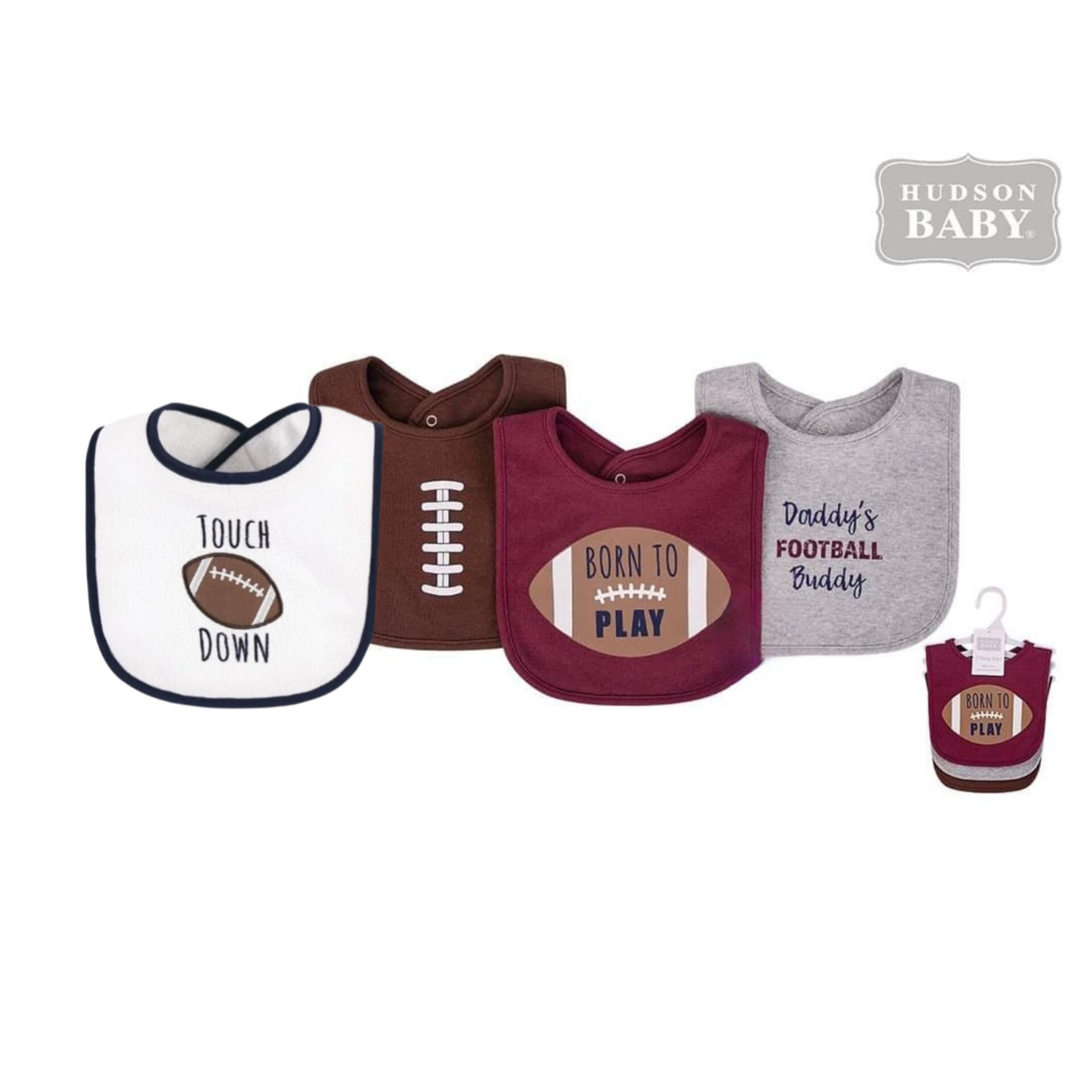 Hudson baby-Set de 4 baberos, football