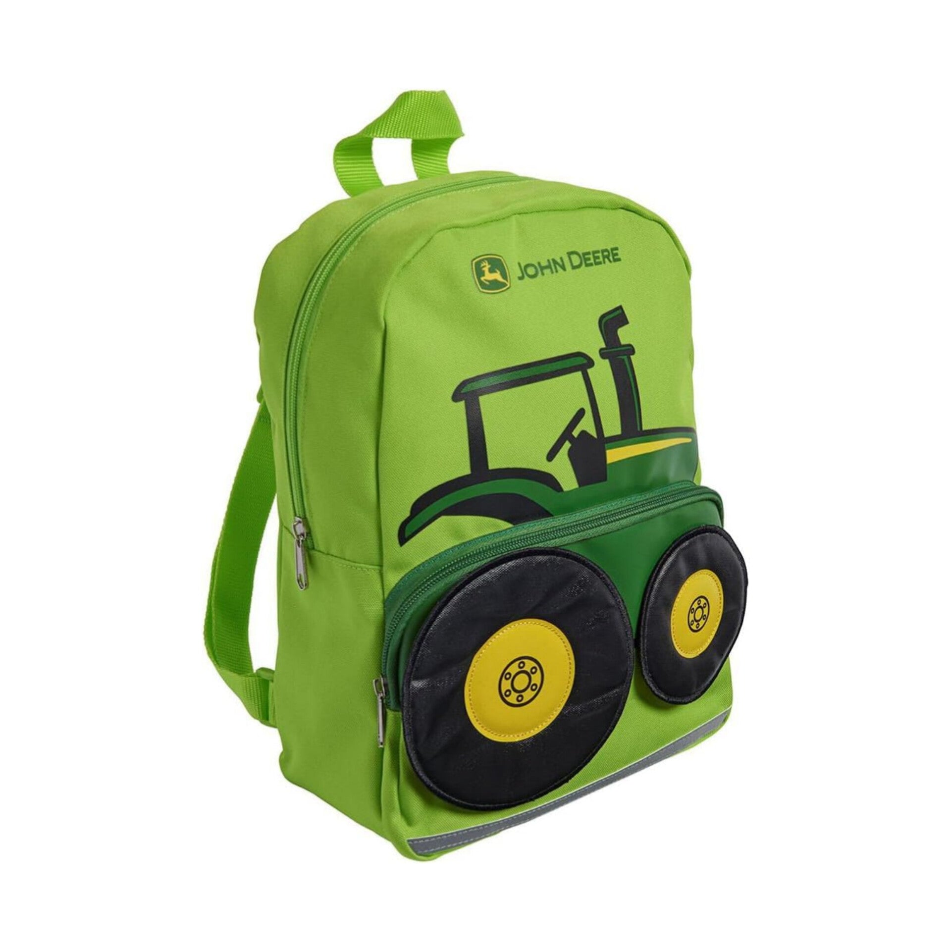 Mochila John Deere para niños pequeños, verde lima