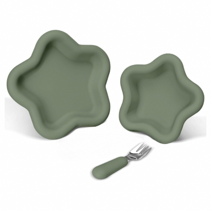 TinyHalo juego de alimentación de silicona para niños