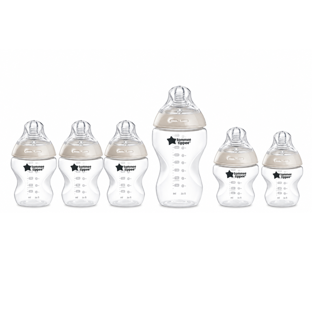 Tommee Tippee Natural Start - Juego de 6 biberones sin BPA, incluye 2 x 5 oz, 3 x 9 oz, 1 x 11 oz