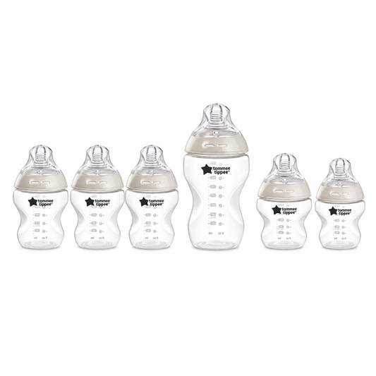 Tommee Tippee Natural Start - Juego de 6 biberones sin BPA, incluye 2 x 5 oz, 3 x 9 oz, 1 x 11 oz