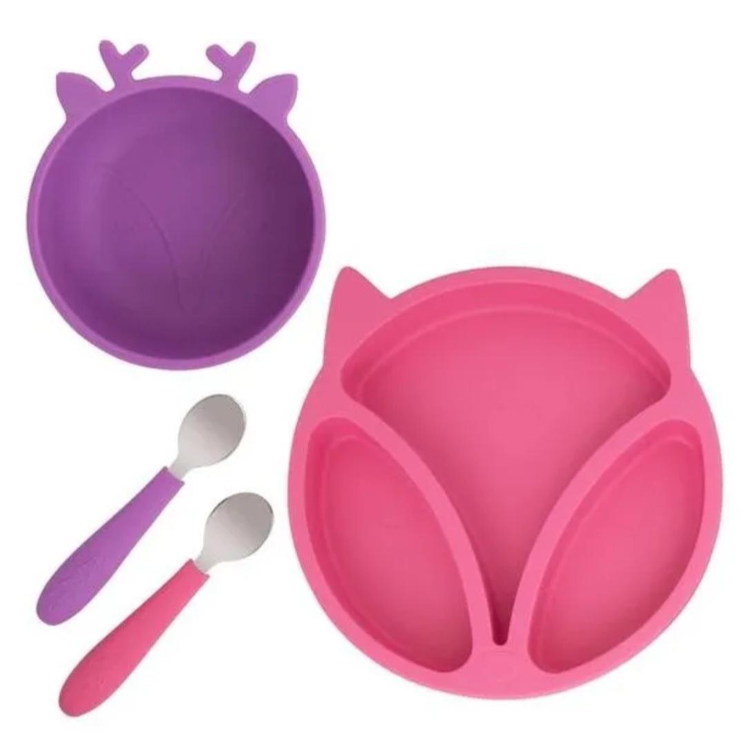 Plato dividido papa bebe de silicona Elk