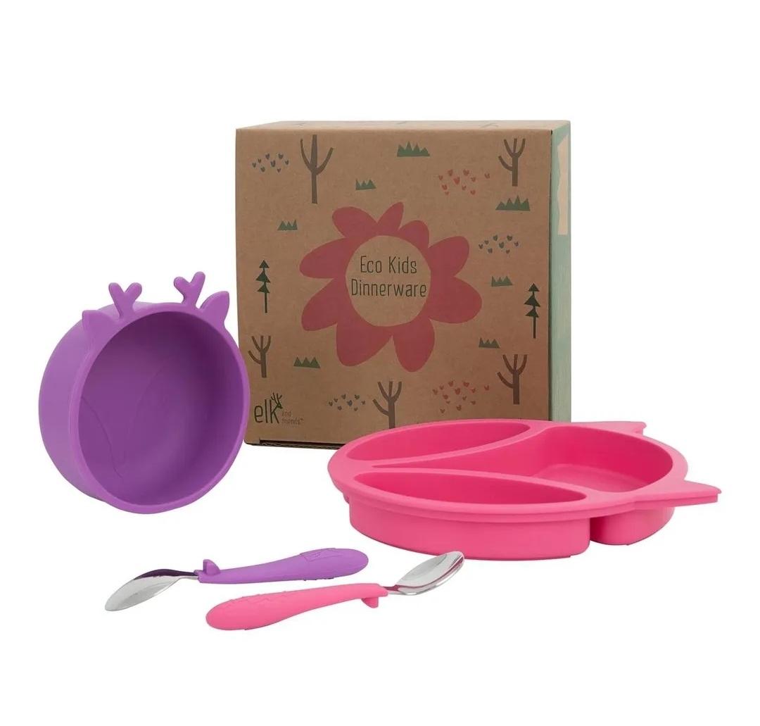 Plato dividido papa bebe de silicona Elk