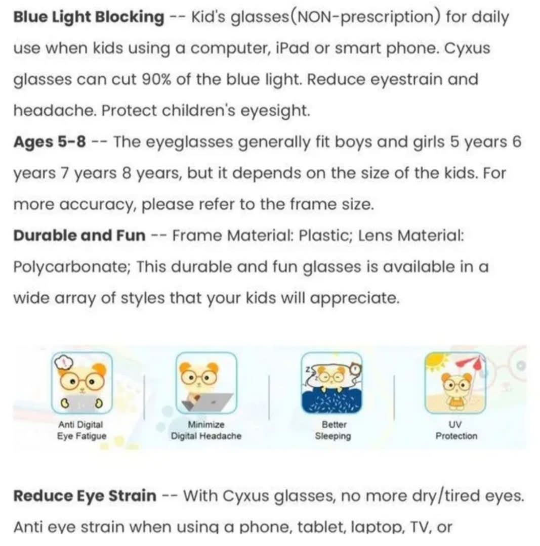 Blue Ligth Blocking Glasses for kids