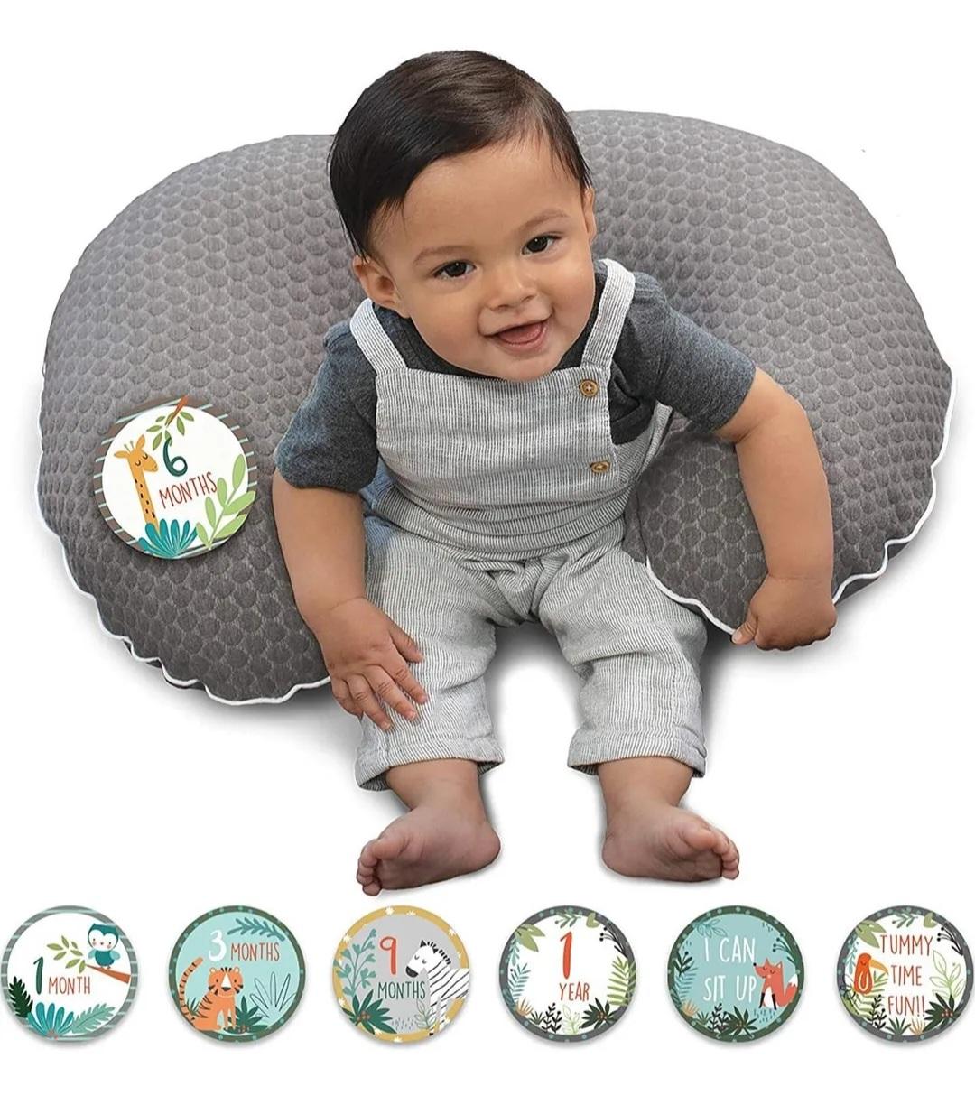 Boppy Preferred Nursing Pillow Cover- Gray pennydot