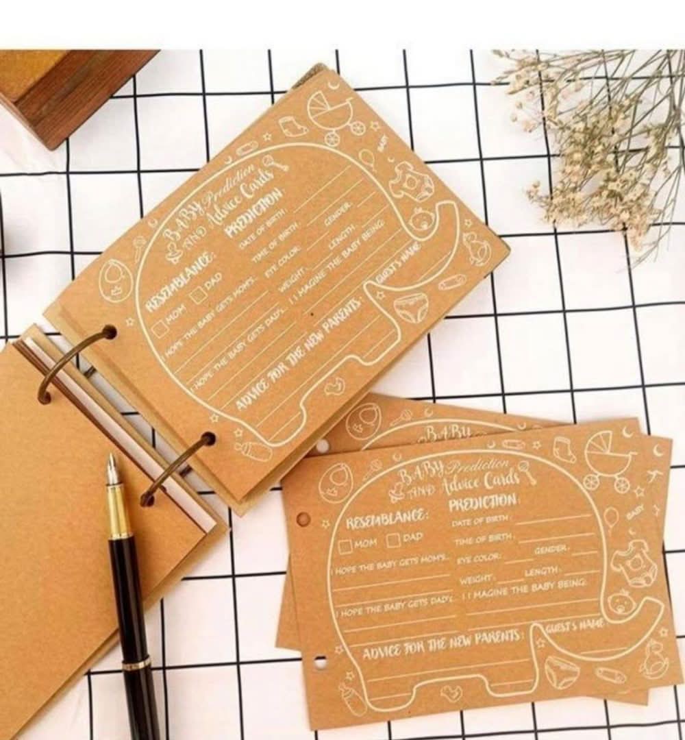 40 tarjetas de consejo para baby shower