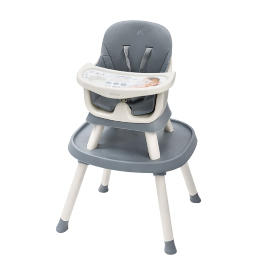 Silla alta para comer 3 en 1 en gris