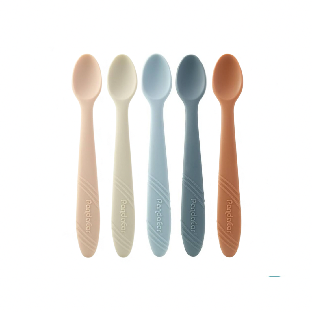 PandaEar Paquete de 5 cucharas de silicona para bebés