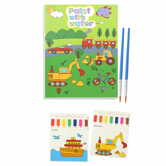 Kit de libro de tractores para colorear con pintura al agua, 40 hojas