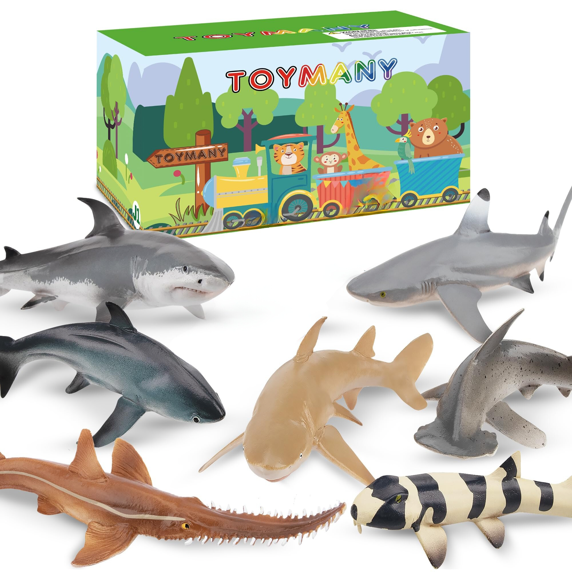 Toymany 7 figuras de juguetes de tiburón