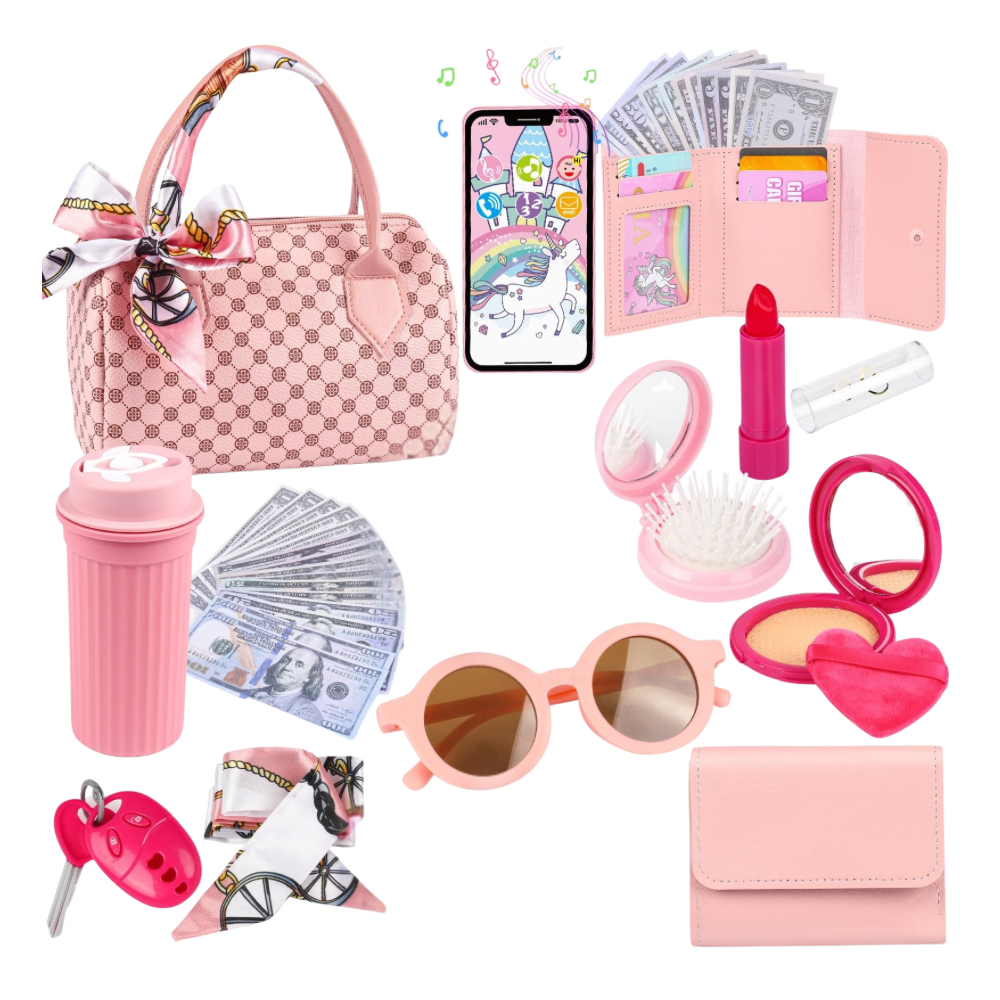 Bolsa de maquillaje de simulación para niños con accesorios