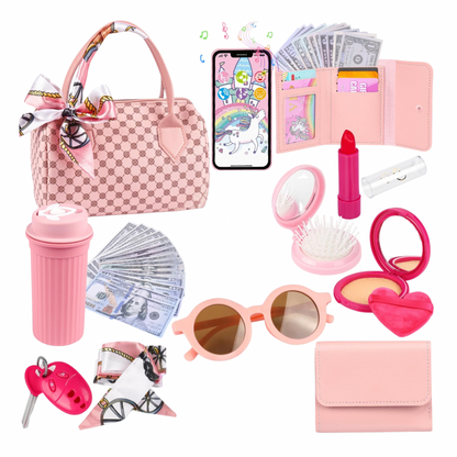 Bolsa de maquillaje de simulación para niños con accesorios