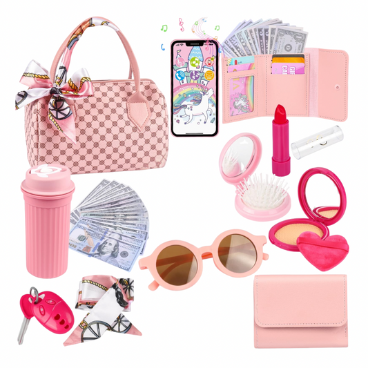 Bolsa de maquillaje de simulación para niños con accesorios