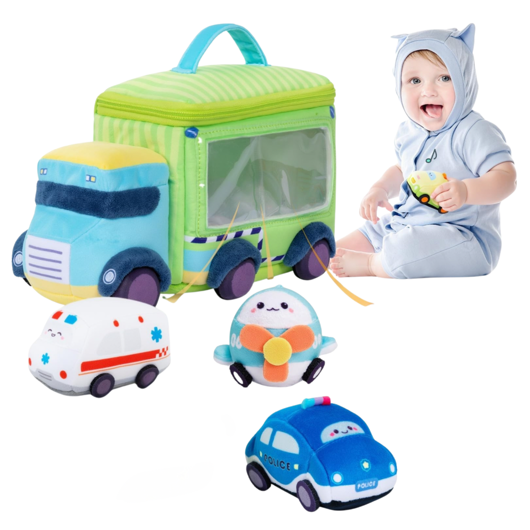 OUOZZZ Juguetes para bebés de 6 a 12 meses, autos suaves