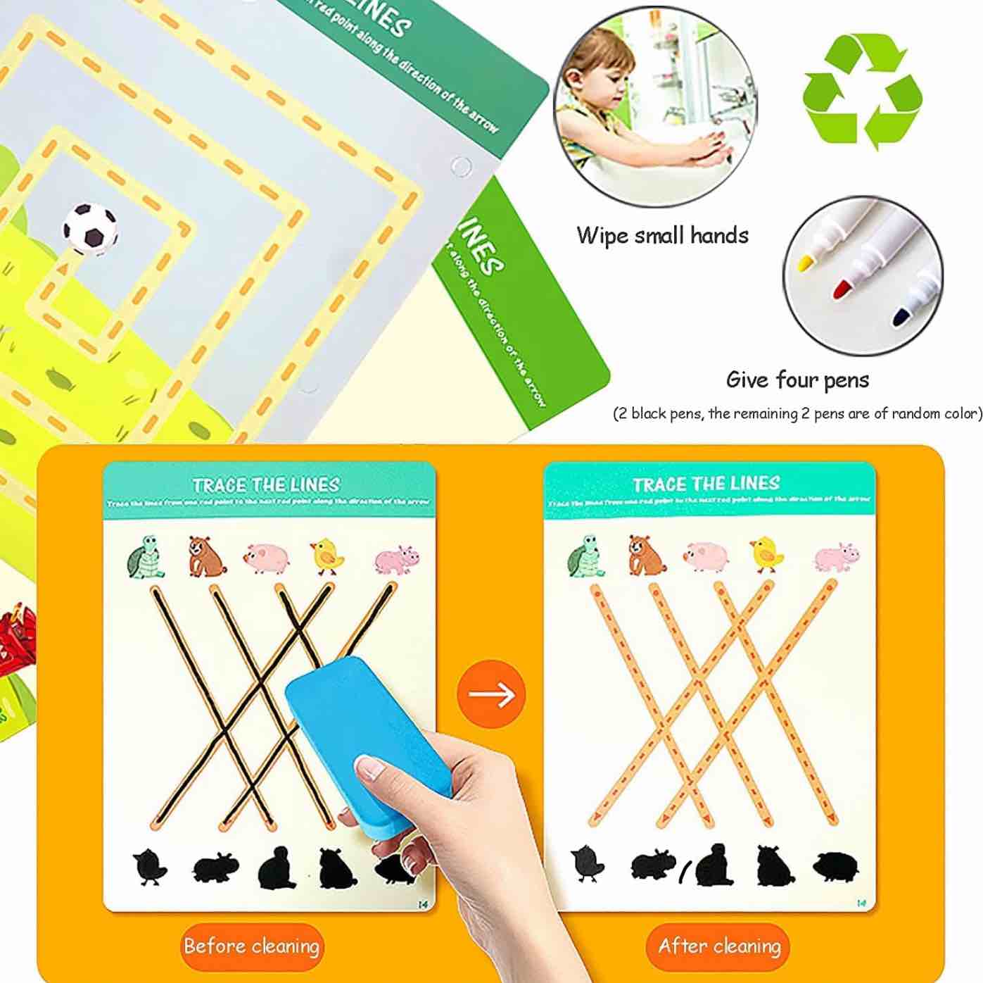 LEQUMOC-L801 Cuaderno de trazo fácil de limpiar para practicar la escritura a mano