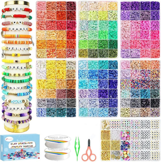 Kit para hacer pulseras con cuentas de arcilla Fournine de 23.000 piezas, 144 colores