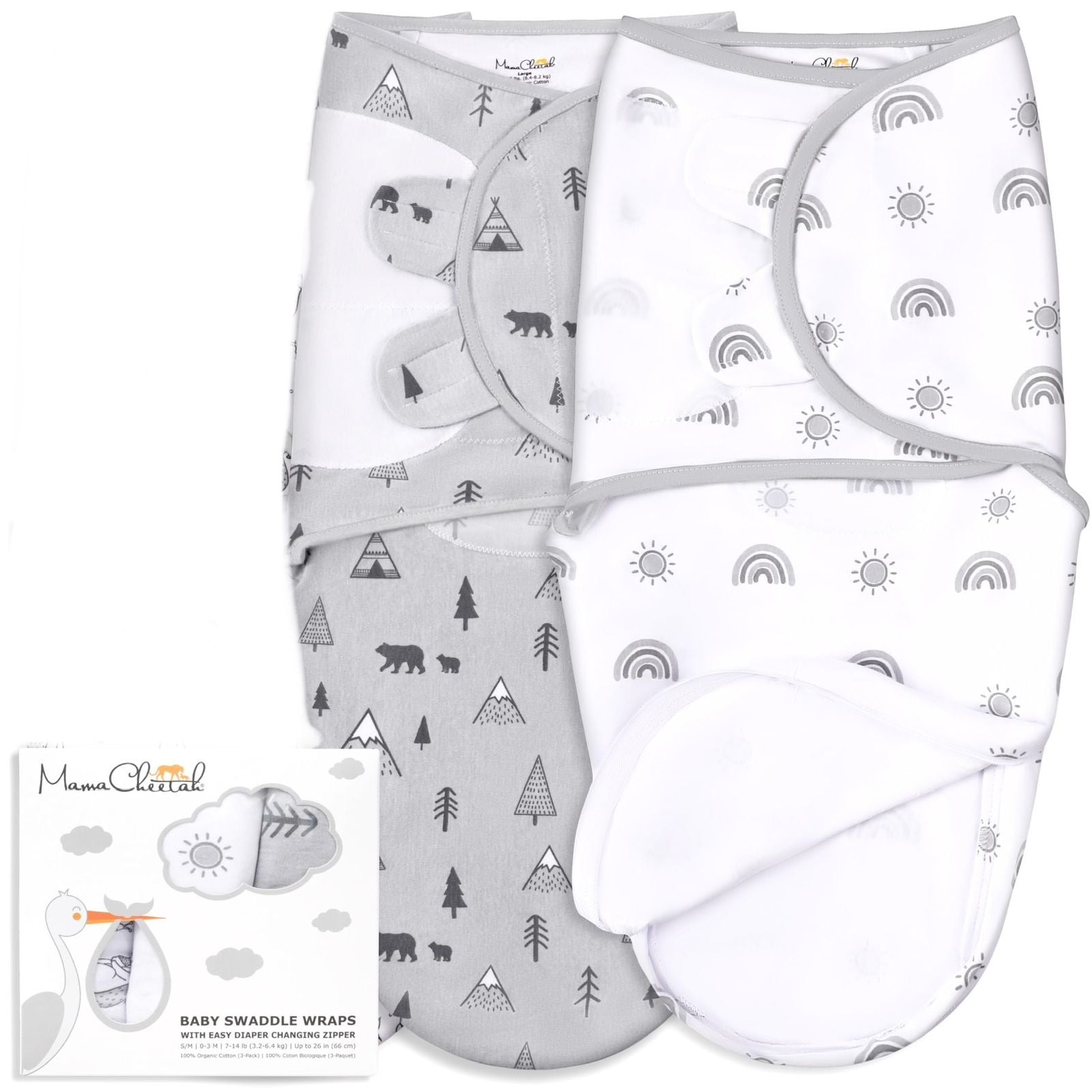 Manta envolvente para bebé Mama Cheetah, 0-3 meses