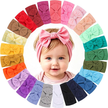 ALinmo, set de 25 diademas de nylon para bebé con lazos