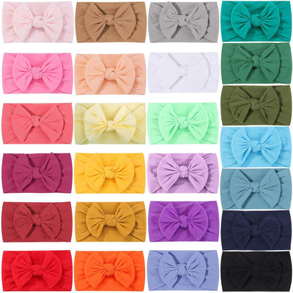 ALinmo, set de 25 diademas de nylon para bebé con lazos