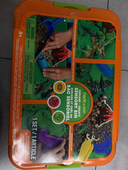 Contenedor sensorial Dino Galaxy, hecho por mí, para explorar y crear