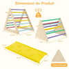 Juguete de escalada para niños pequeños, 3 piezas Montessori triángulo de madera escalador con 2 escaleras triangulares y rampa