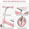 Bicicleta de equilibrio para niños de 1 a 4 años, asiento ajustable y manillar sin pedal