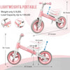 Bicicleta de equilibrio para niños de 1 a 4 años, asiento ajustable y manillar sin pedal