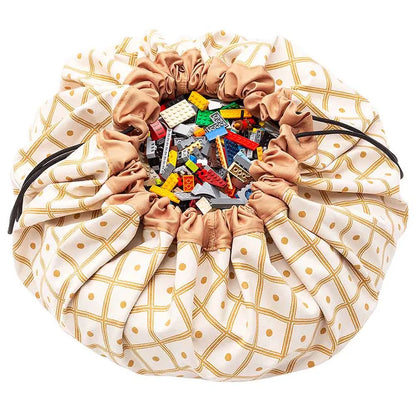 Play & Go - Tapete de juego y bolsa de almacenamiento, Geo Mostaza