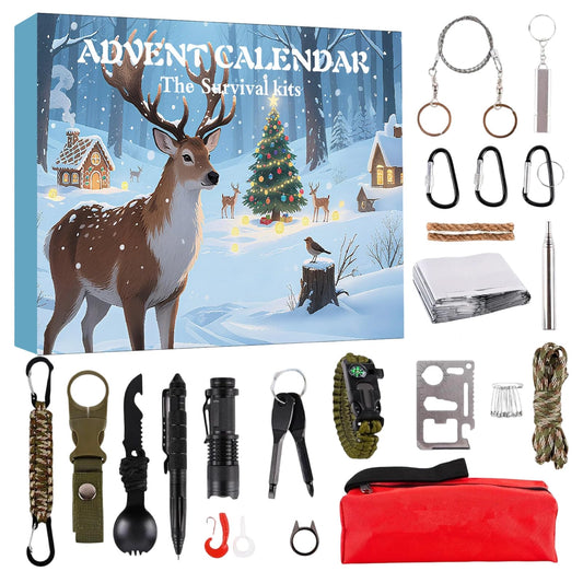 Calendario de Adviento con accesorios de camping