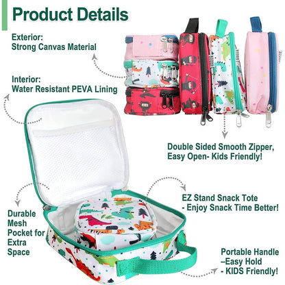 Bolsas de sándwich reutilizables de dinosaurios