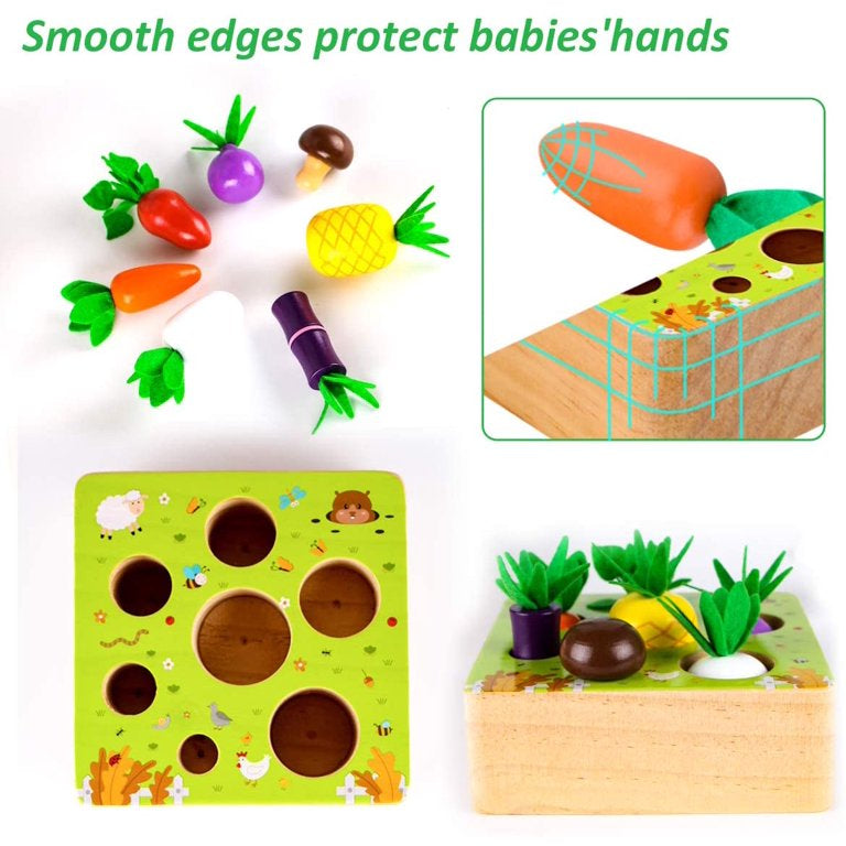 Doyolta- Juguete Montessori de juego de cosecha de granja de madera