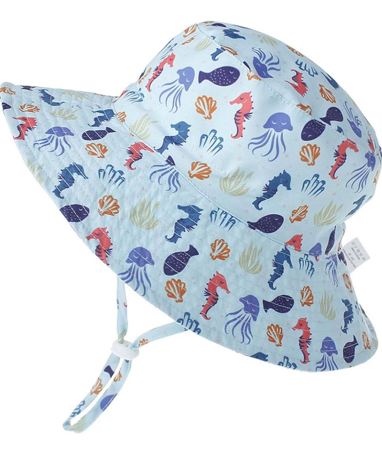 Sombrero con protección solar de animales del mar, talla 1 año