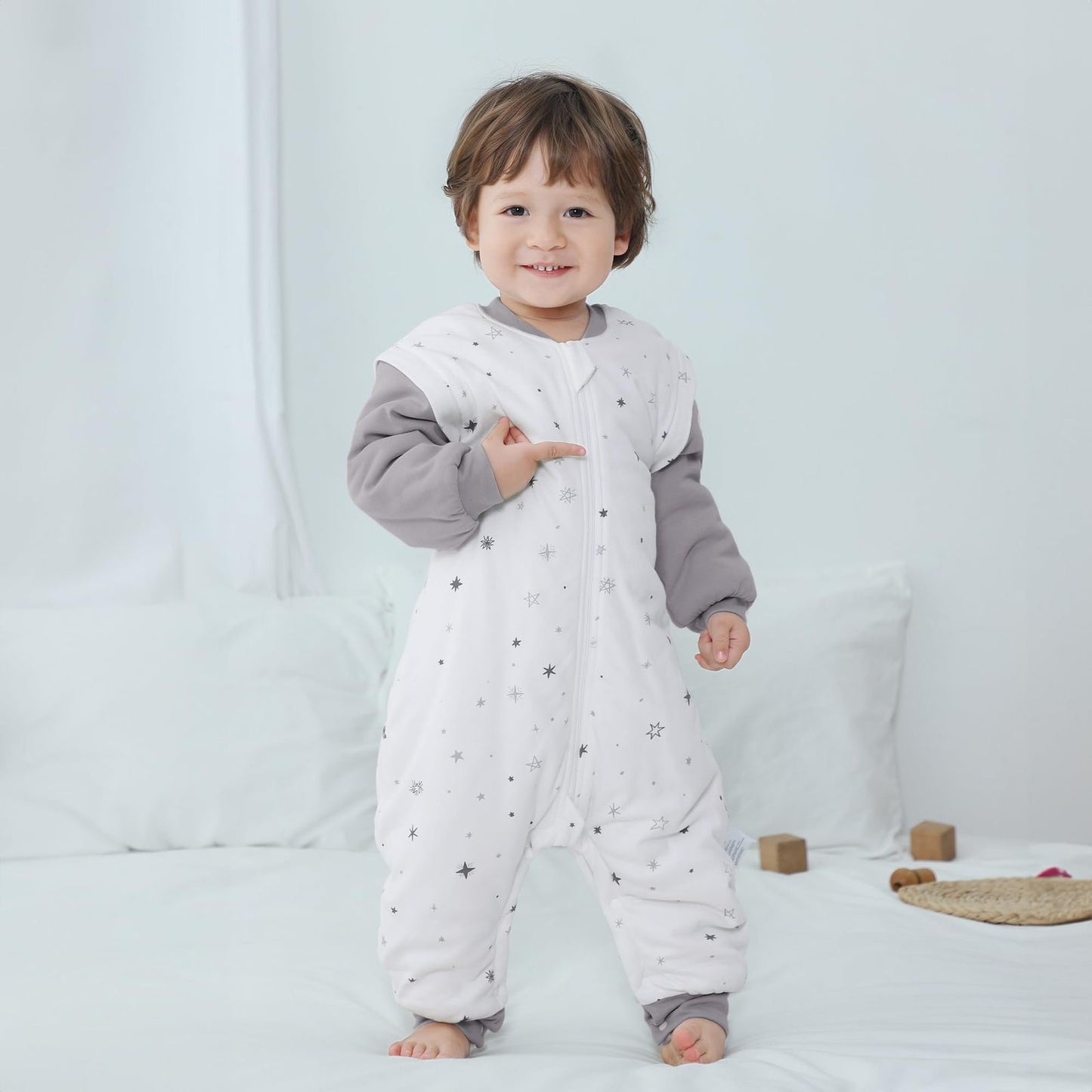 Saco para dormir de 2-3 años, 100% algodón, 2.5 tog