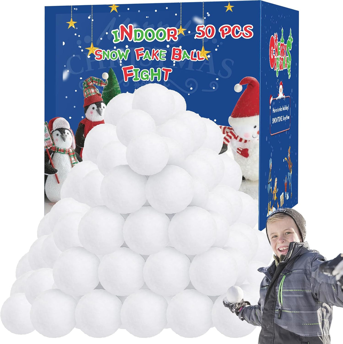 Set Homiar de 50 bolas de nieve artificial