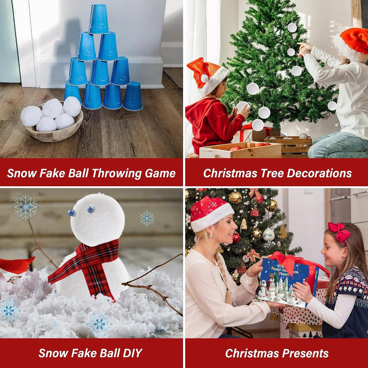 Set Homiar de 50 bolas de nieve artificial