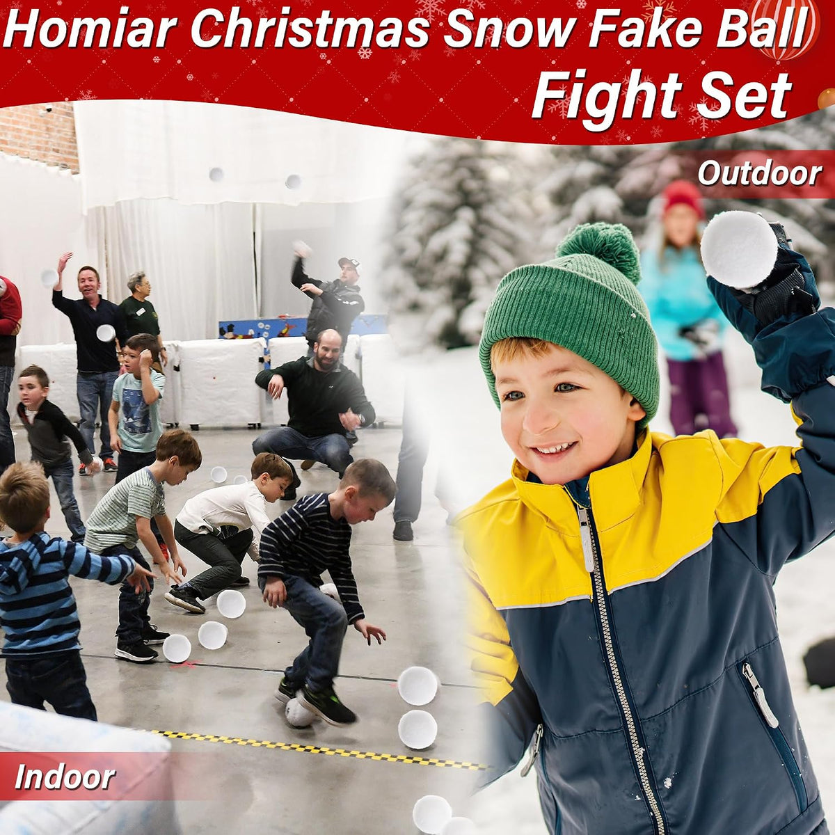 Set Homiar de 50 bolas de nieve artificial