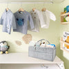 NXY Baby Diaper Caddy - Organizador para pañales y toallitas húmedas para bebés, interior anaranjado exterior gris