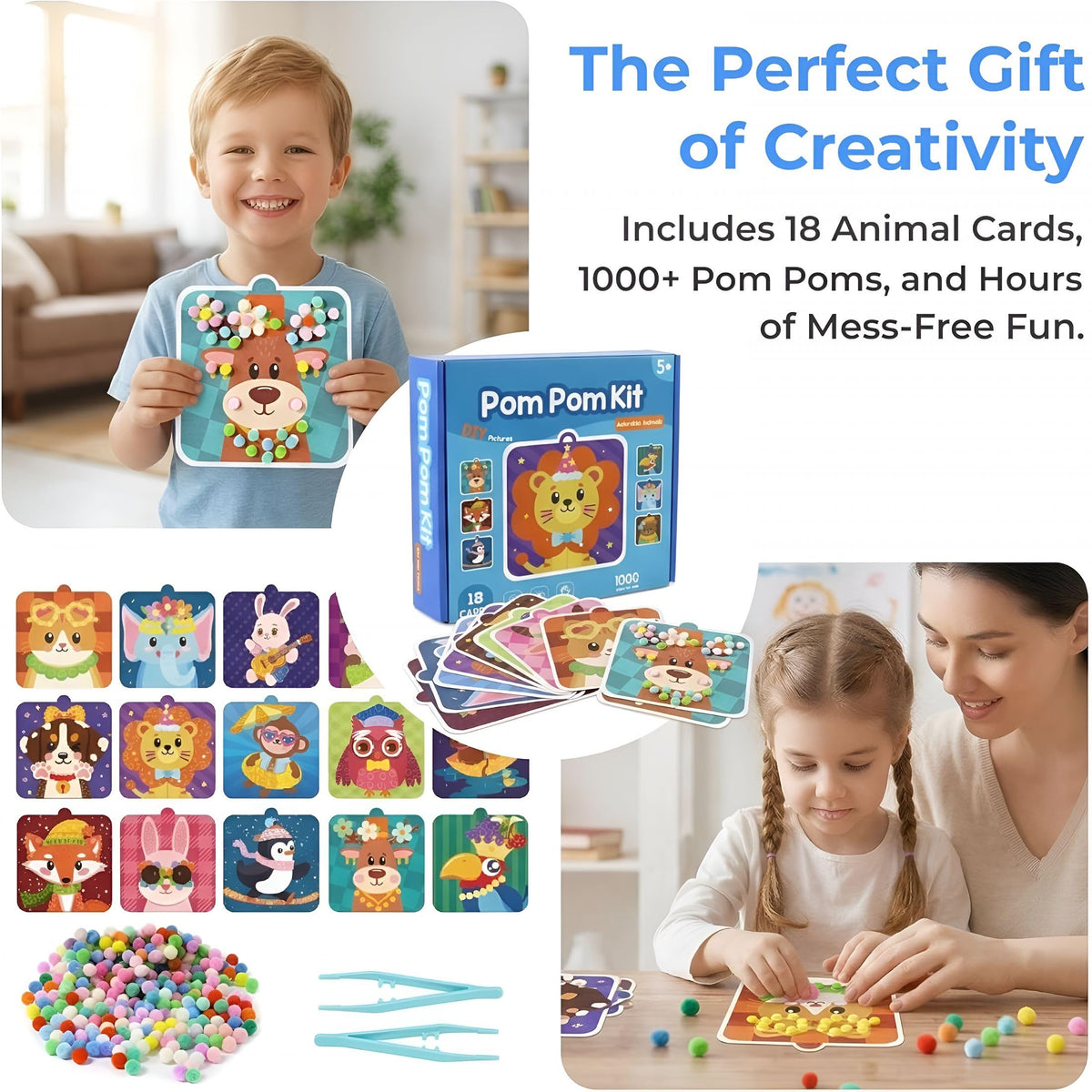 Kit de manualidades con pompones: contenido y uso