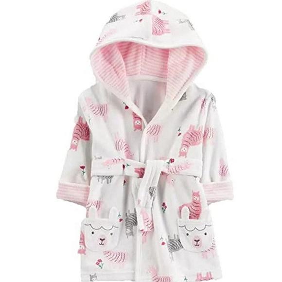 Carter's - Bata de baño con capucha para niña de llamas, talla 0-9m