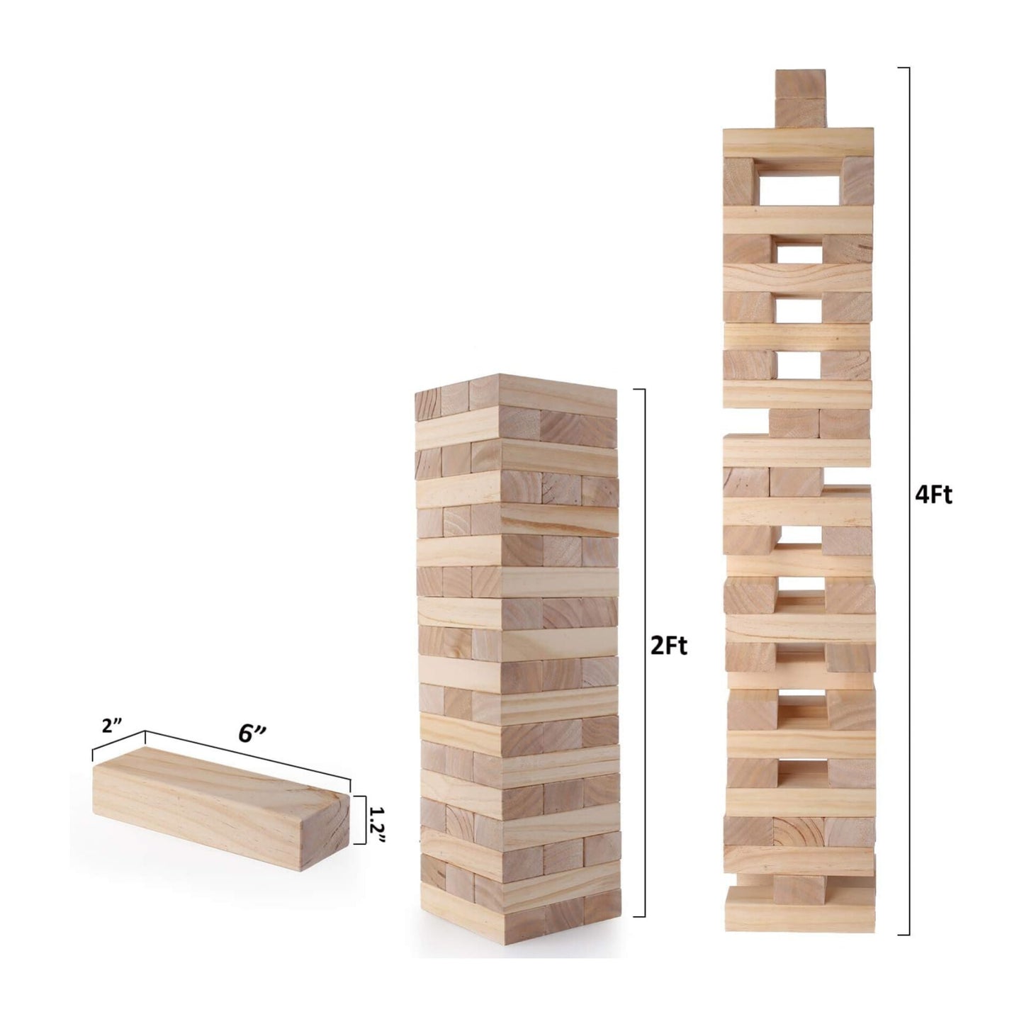 Tuahoo-Torre gigante para juegos al aire libre (se apila hasta más de 4 pies)