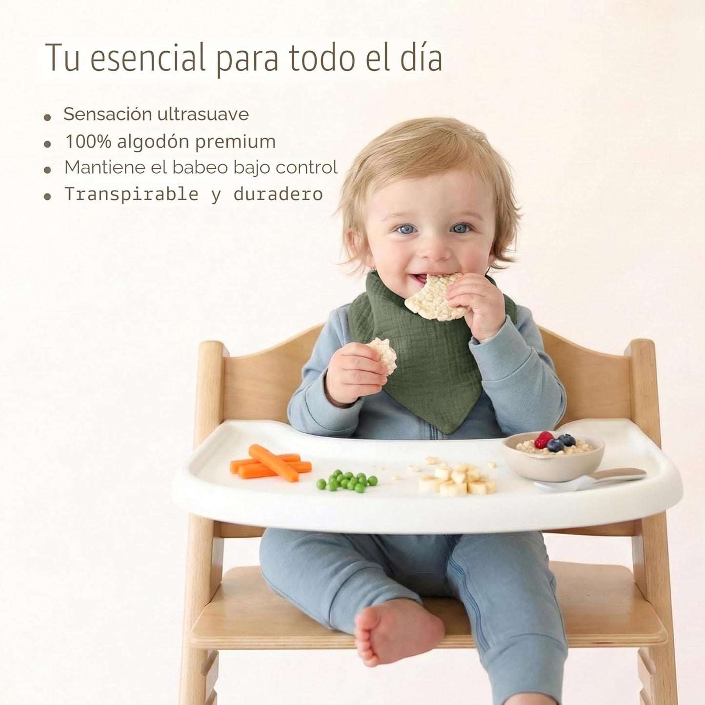 Konssy Baberos de muselina para bebé, paquete de 10 baberos bandana para bebé, 100% algodón