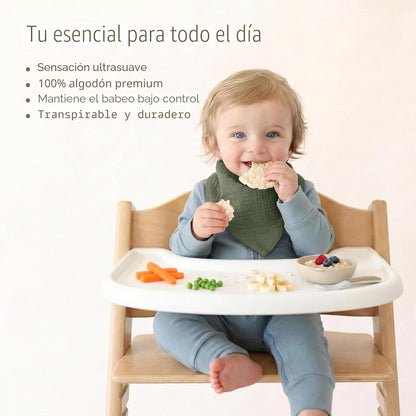 Konssy Baberos de muselina para bebé, paquete de 10 baberos bandana para bebé, 100% algodón
