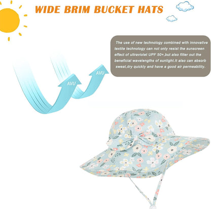 Sombrero de sol para bebé niña con UPF 50+, 48cm diámetro