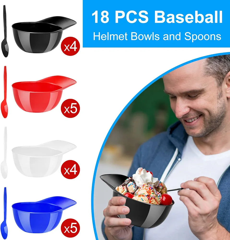 Juego de 18 cuencos para helado con forma de casco