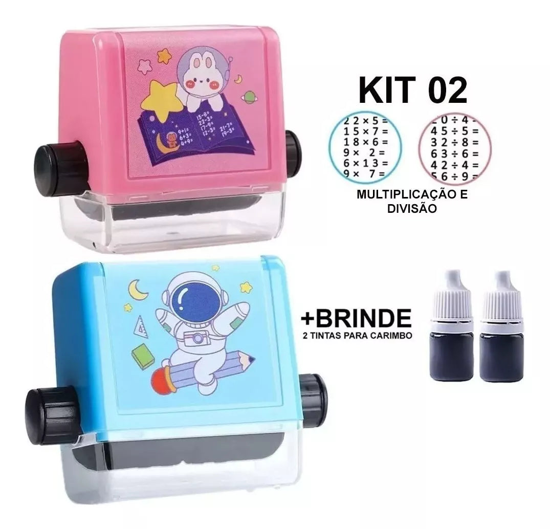Kit de sellos pedagógicos para matemáticas, división y multiplicación