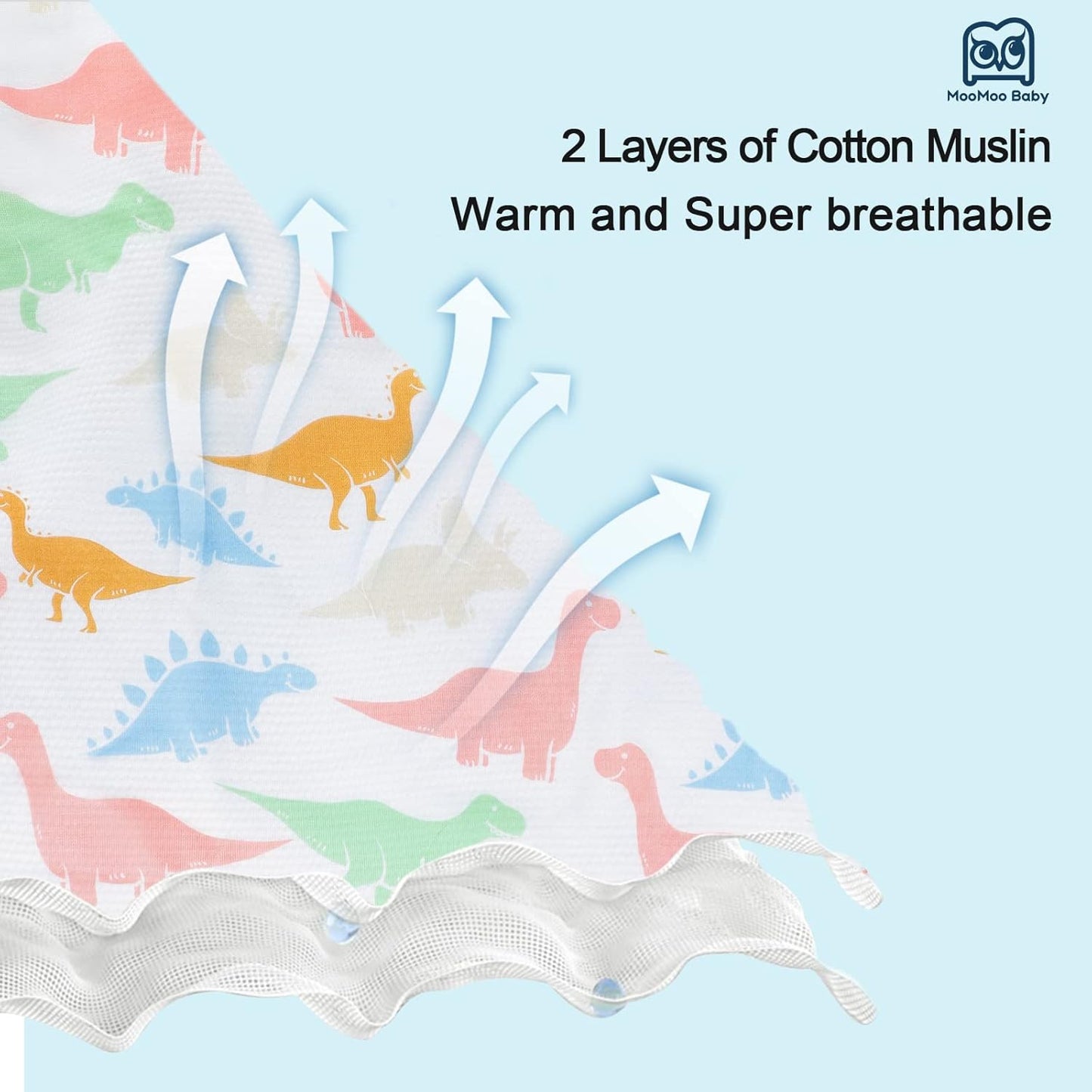 Saco de dormir para bebé MooMoo de 0.5 Tog, de muselina, 9-18 meses