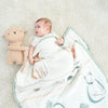 UniNewborn- Manta de cama de bebé con oso de muñeco café