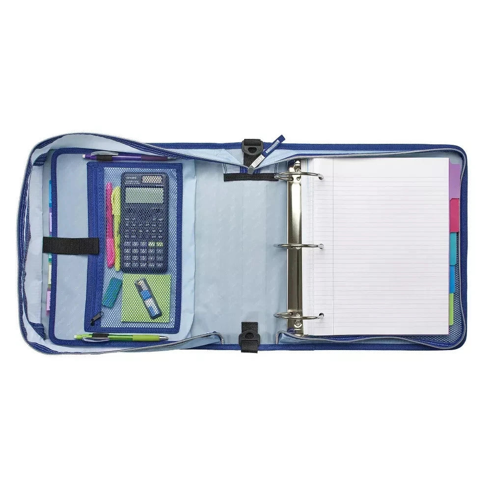 Case-it -Portafolio de nailon impreso de 3" con bolsillos internos